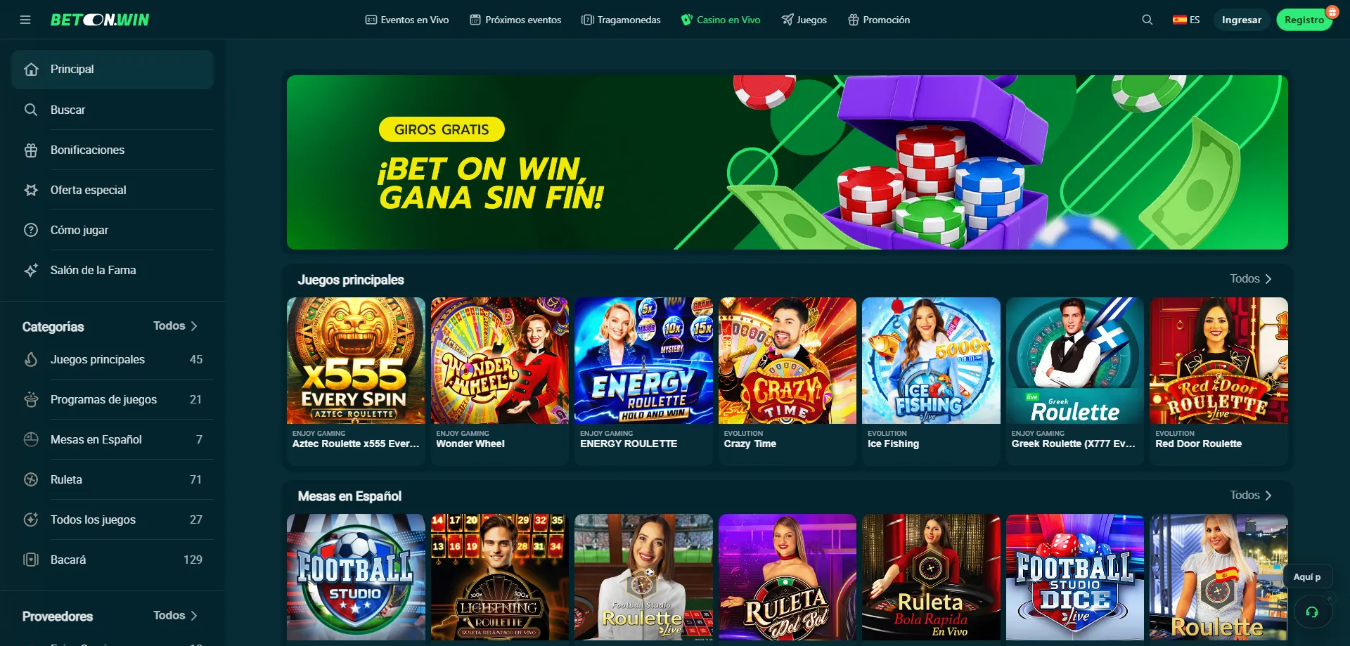 Tragamonedas populares en BetonWin Casino — Gates of Olympus y más